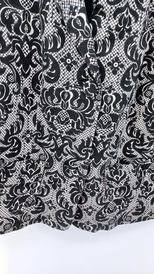 Chaqueta Blazer Talbots Mujer Manga 3/4 Floral Talla 10P 2 Botones 100% Algodón  Foto 3 de 4