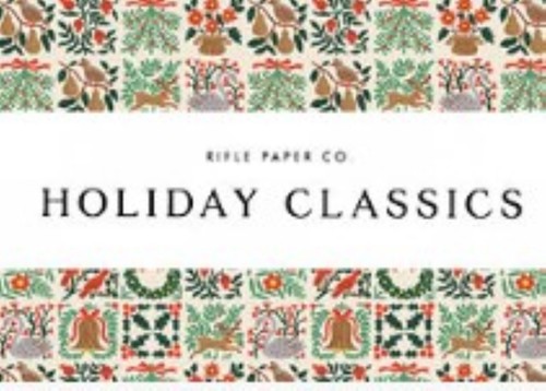 NEW Rifle Paper Company Christmas Classic RIBBON STRIPES Multi Metallic Fabrics - Picture 2 of 5