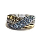 925 14k yellow gold .07ct VS G diamond blue topaz gemstone ring 6.3g 7 — photo 5