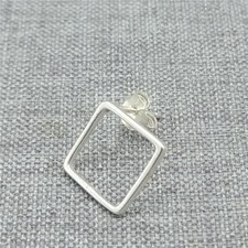 4prs 925 Sterling Silver Square Stud Earring Posts for Geometry Jewelry Making