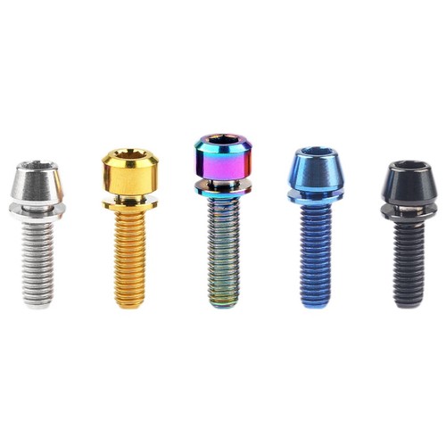 Titanium Bolt M5x16/18/20mm MTB Bike Handlebar Stem Riser Allen Hex Screw Washer - Picture 10 of 20