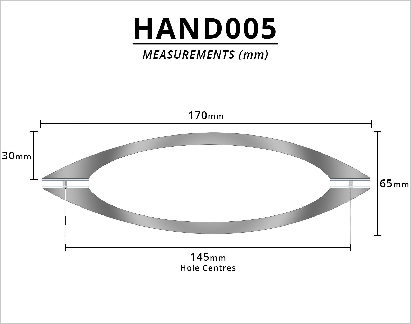 Pair of Shower Enclosure Door Handles Chrome 145mm Hole Centres