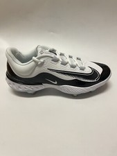 Nike Alpha Huarache Elite 4 Low Baseball Cleats White Black FD2745-101 Size 9.5