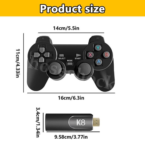 Built-in 64GB 40000+ Video Games 4K HDMI TV Game Stick Console Wireless Gamepad - Picture 14 of 17