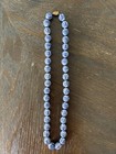 Vintage Chinese Export Blue/white Porcelain Beads Filigree Clasp Necklace 25" — photo 1