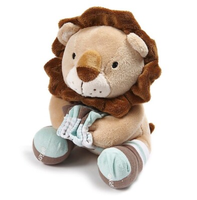 New 10'' Lion Plush Toy With New Baby Socks (0-1 Year Old) Included