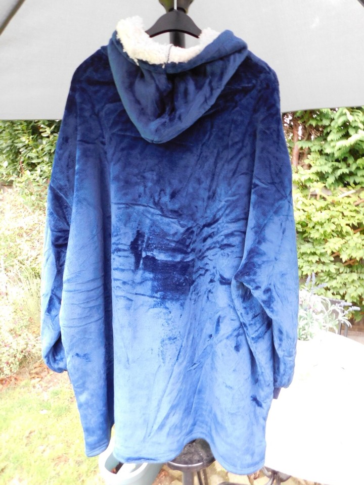 Kudd.ly Oversized Hoodie Blue Sherpa Blanket Kuddly Unisex Dust Bag