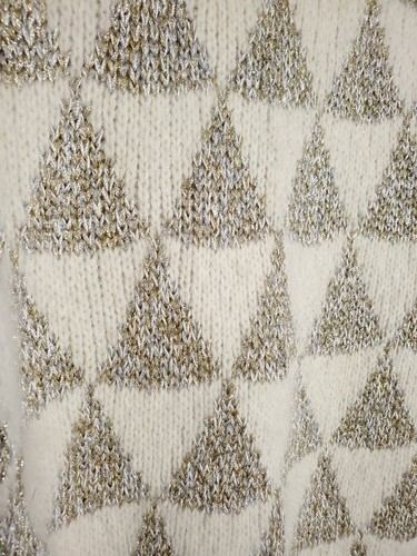 Ann Katrine Gold And Cream Vintage Sweater Pearl Details Wool Angora Small - Picture 5 of 12