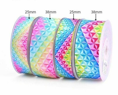 Rainbow Printed Grosgrain Ribbons Colorfuls Ribbon Diy Handmade Materials Crafts