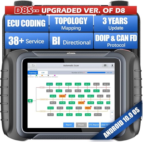 XTOOL D8S All System Bidirection Diagnotic scanner Tools Key Coding Programming - Picture 2 of 12