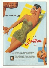 JANTZEN BATHING SUITS-1950'S PIN UP ADV-THIS COULD BE YOU-REPRO-4"X6" DV-326