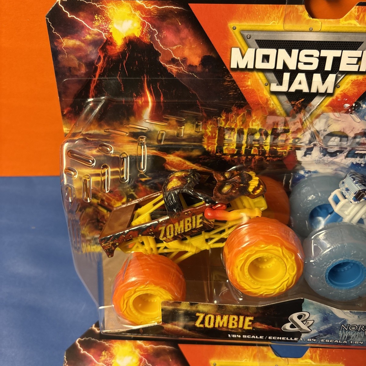 MONSTER JAM 2024 WALMART FIRE & ICE 2 PACKS ZOMBIE/NIGHTMARE