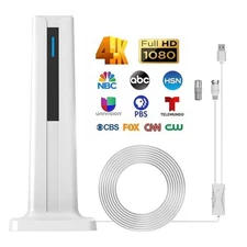 6000 Miles Upgraded TV Antenna Digital HD Indoor HDTV 1080P 4K Long Range White