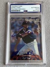 RED SOX DEREK LOWE AUTOGRAPH 1998 DONRUSS ROOKIE SILVER PRESS PROOF- PSA SLAB