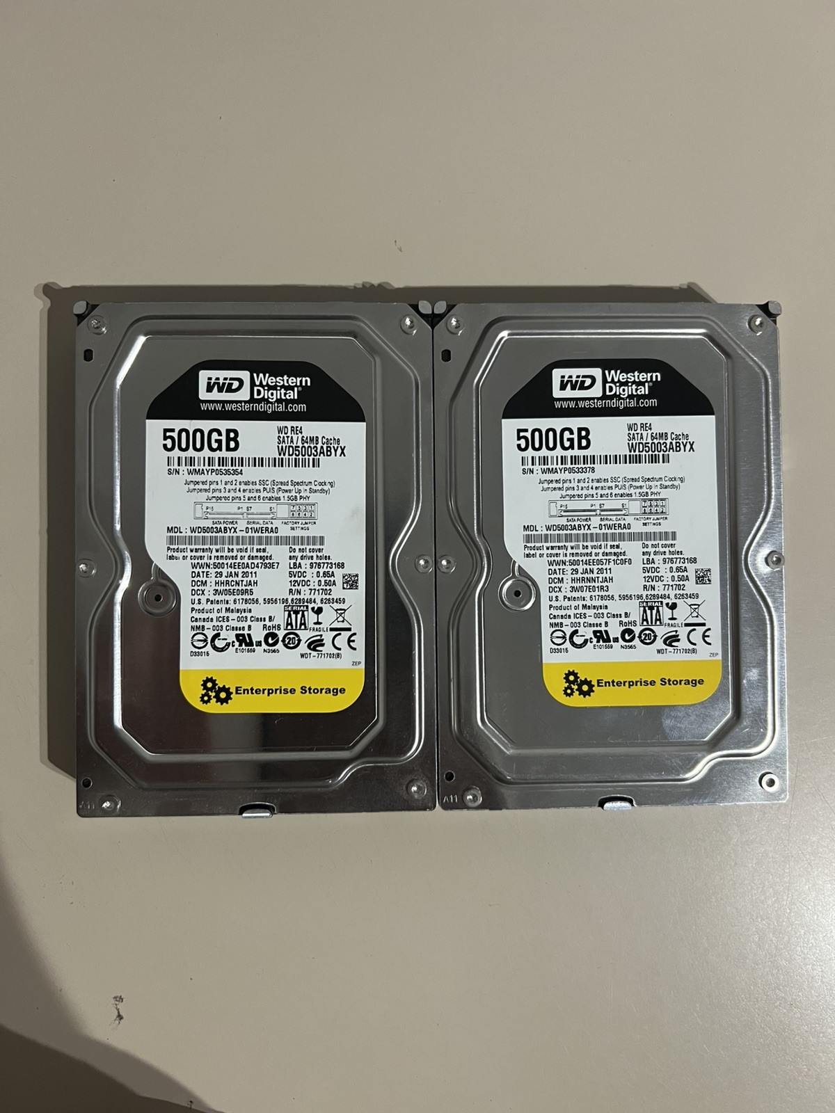 Western Digital WD RE4 500GB – Enterprise Storage – Affidabili – Lotto 2 Pezzi