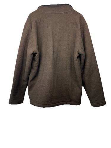 Orvis Men’s Size M 3/4 Zip Brown Deep Pile Fleece Pullover Sweater Jacket - Picture 4 of 7
