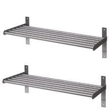2x IKEA GRUNDTAL Kitchen Wall Shelf Rack Holder, Stainless Steel, Multi Use,60cm