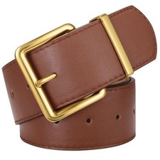 XZQTIVE Women's Wide Chunky Belt for Dresses Fashion Thick Suede Belt