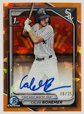 2024 Bowman Draft Sapphire Caleb Bonemer 1st Chrome Orange Refractor Auto /25