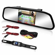 Car Backup Camera Rear View Parking System Night Vision 5" Mirror Monitor Kit