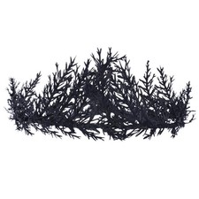 Gothic Black Flower Crown - Dark Elf Headband for Fairy Woodland Style