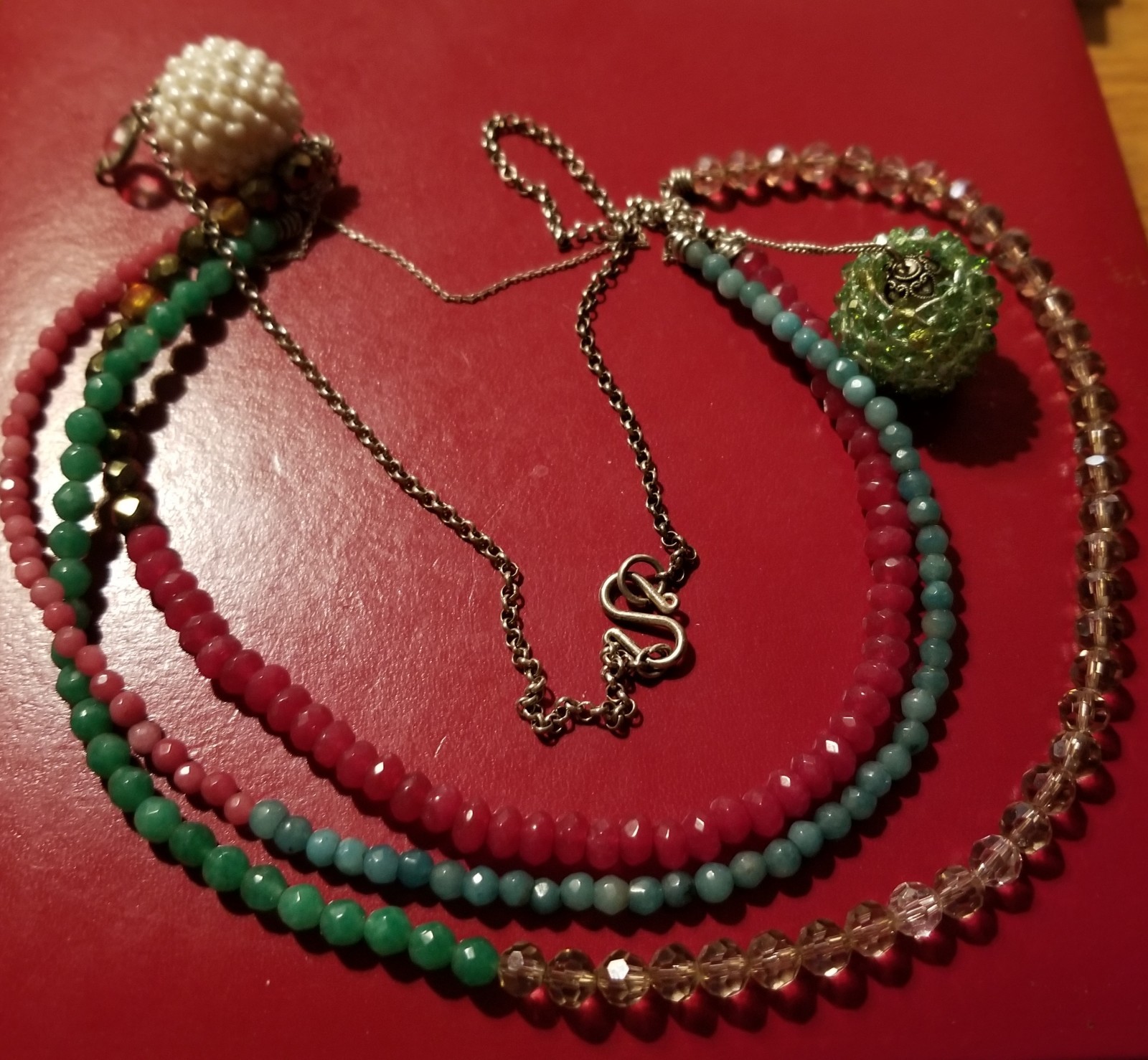 1990s Raw Ruby, Raw Emerald Austrian Crystal One … - image 10