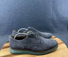 Cole Haan Original Grand Wingtip Oxford Suede Shoes Men’s 11 Grey Green C23412