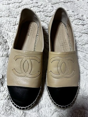 Chanel espadrilles En Cuir Beige - Photo 1/4