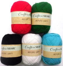 Crafter's Square Acrylic Yarn 3.5 oz in 5 Colors (Sold Per Skein) Free Shipping