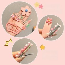 Bunte Kinder Haarspangen mit Blume Wolken Motiv für Baby für Mädchen Haare