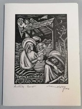 Natività - Remo Wolf (Xilografia legno di testa 1947, ristampata 2005)