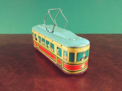 Giocattolo in latta anni 50 B&S Blomer & Student tram con scatola originale - Foto 7 di 11