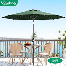 10 FT Patio Umbrella Tilt 8 Ribs UV Protection Waterproof Pool Cafe Garden Yard