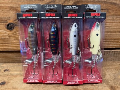 (4) Rapala ClapTail 110 Topwater Fishing Lure True Gill Black Shad Bone Aurora