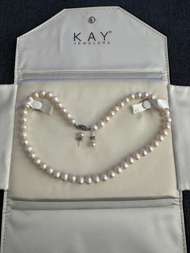 Kay Jewelers Pearl Necklace And Earring Set