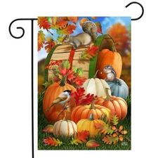Briarwood Lane Fall Pumpkin Gathering Garden Flag