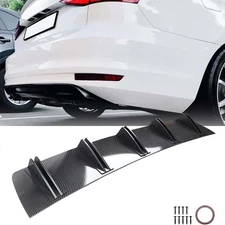 Rear Bumper Diffuser Spoiler 10 Shark Fins Trim Kit For Hyundai Veloster Carbon