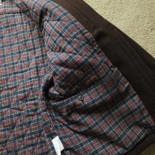 VTG DWW Made in Japan Thick Sturdy Melton Wool Hooded Utility Jacket Brown 38 S image 16