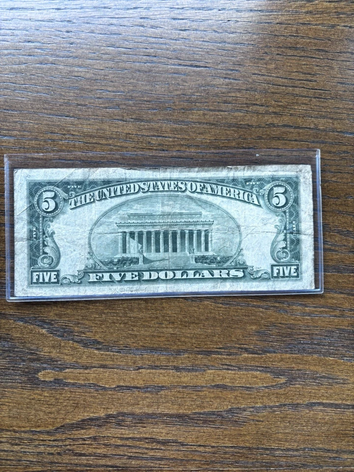 1934 A US Emergency North Africa $5 Silver Certificate Paper Money Rough Edges - Image 4 of 4