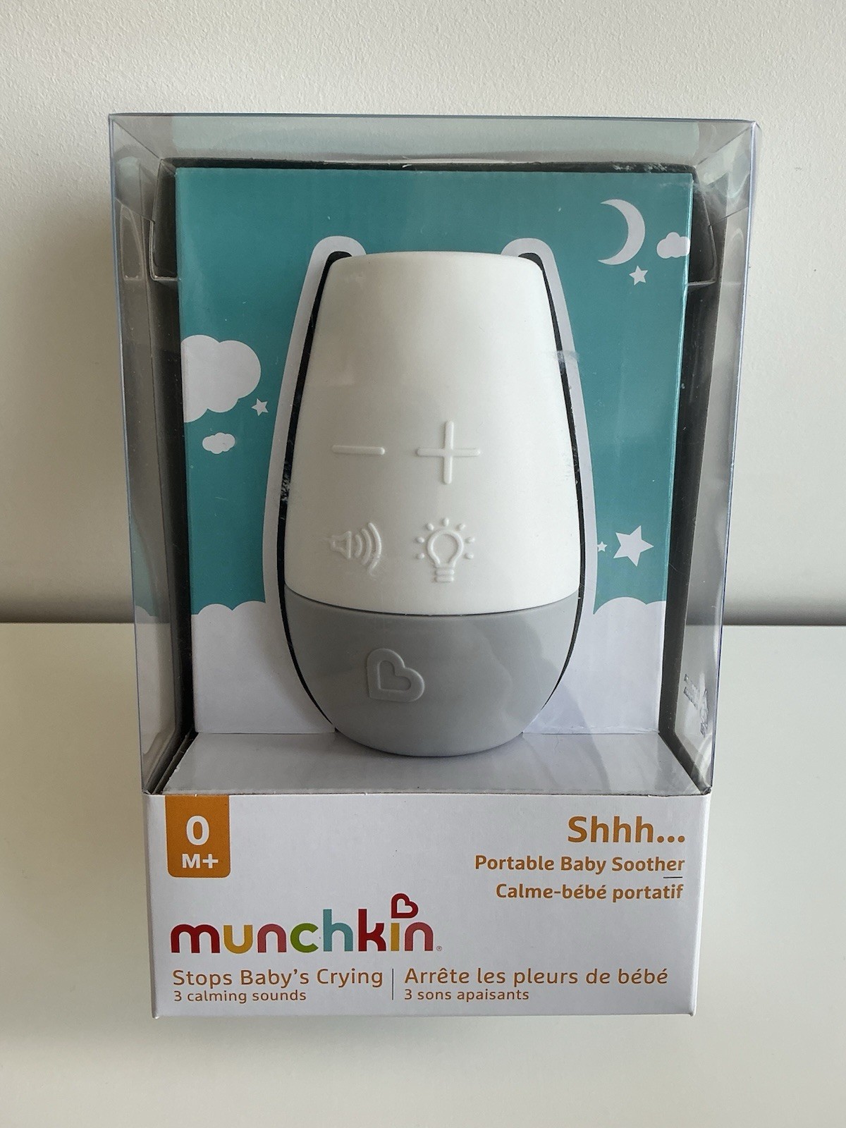 Munchkin Shhh... Portable Baby Soother with 3 Calming Sounds & Night Light NEW