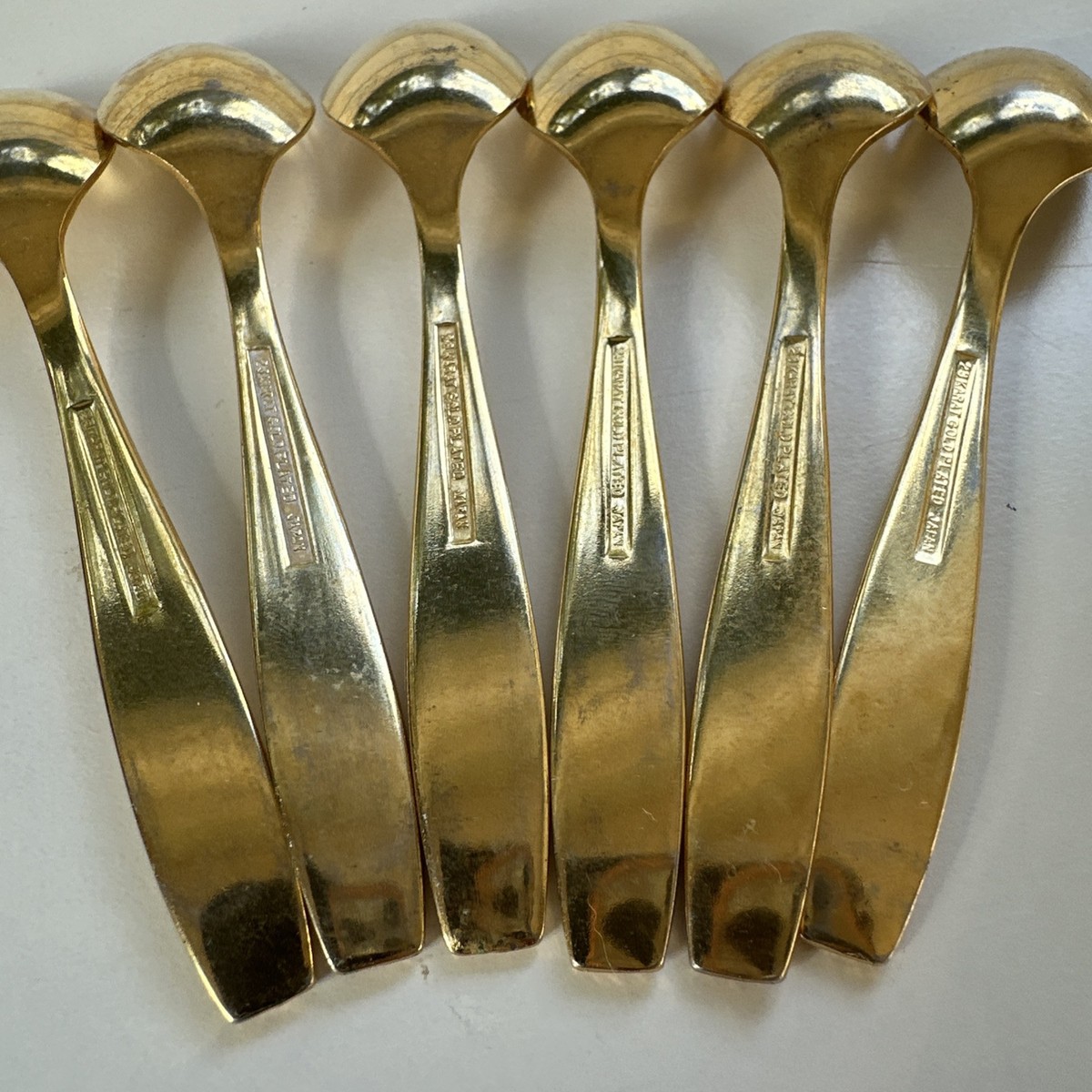 23 Karat Gold Plated Tea Spoons Coffer Spoons Set of 6 Japan