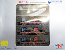 Hobbytrain H2814 trasporto di fabbrica Büssing delle DB con locomotiva elettrica BR E 40 nuovo in scatola originale