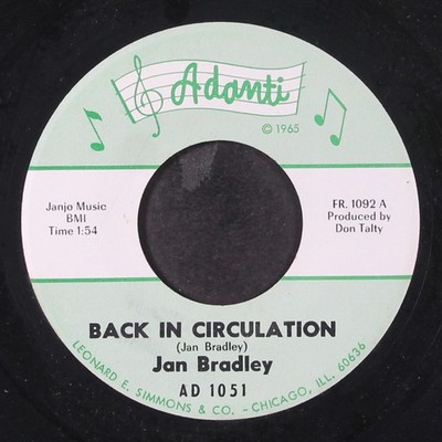 JAN BRADLEY: back in circulation / love is the answer ADANTI 7'' Single 45 RPM