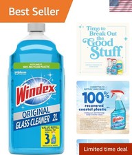 Eco-Friendly 2L Refill Glass & Window Cleaner -  Blue Scent, Streak-Free 0.16 per fl oz