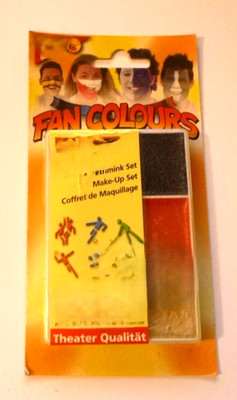 Schmink-Set Fan Colours schwarz rot gold in Theater Quali, Neu in Werksfolierung
