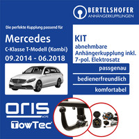 für Mercedes C-Klasse T-Modell (Kombi) Typ S205 14- AHK Abn +7Pol Spez. E-Satz