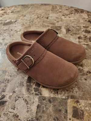 Waco Siesta Southwest Revitalign Orthotic Suede Clog Buckle Sz 7 Brown Comfort