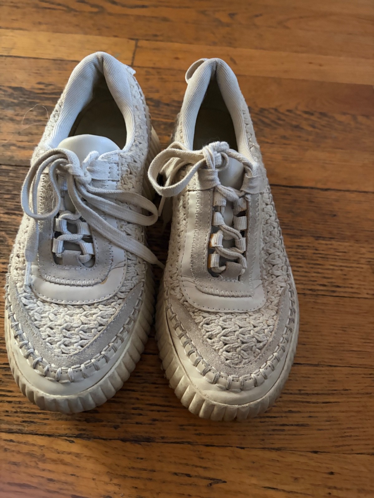 Dolce Vita Dolen Sneakers Sandstone Knit Womens Sz 7.5 Shoes