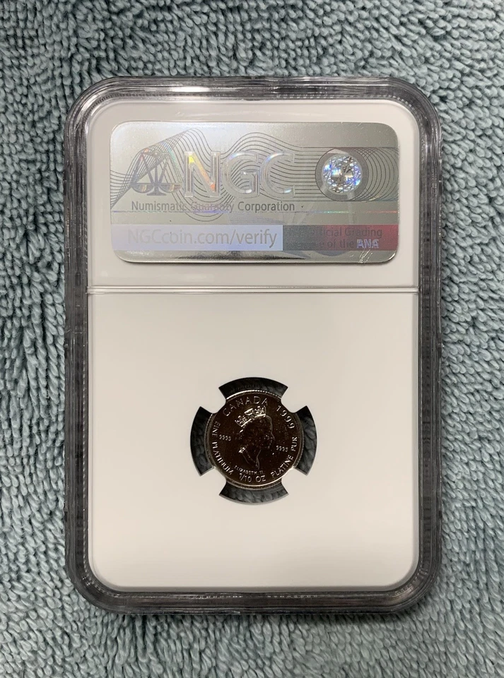 1999 Canada $5 Platinum 1/10 oz .999 Polar Bear NGC MS 67 - Image 2 of 2