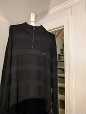 Chaps Mock Neck 1/4 Zip Knit Cotton Pullover Sweater